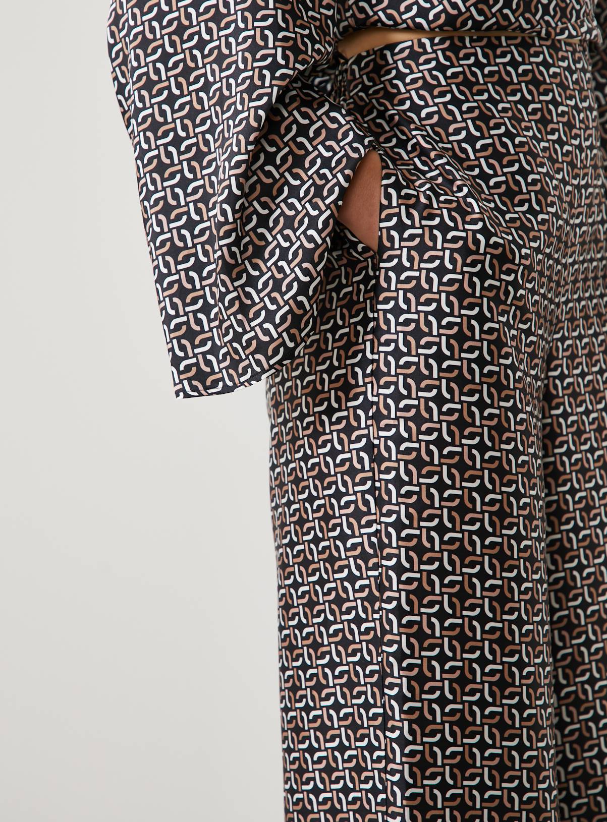 For All The Love Border Printed Satin Co-ord Wide Leg Trouser 6 - Image 2